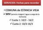 SIEV:  PRÓXIMOS PAGOS DEL AGUA