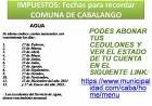 COMUNA DE CABALANGO: SERVICIO DE AGUA / FECHAS DE VENCIMIENTO