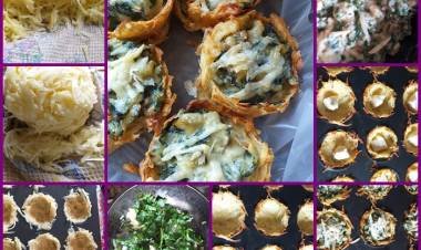 CANASTITAS DE PAPA RELLENAS CON ACELGA