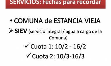 SIEV:  PRÓXIMOS PAGOS DEL AGUA