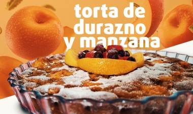 TORTA DE DURAZNO Y MANZANA, MUY FÁCIL