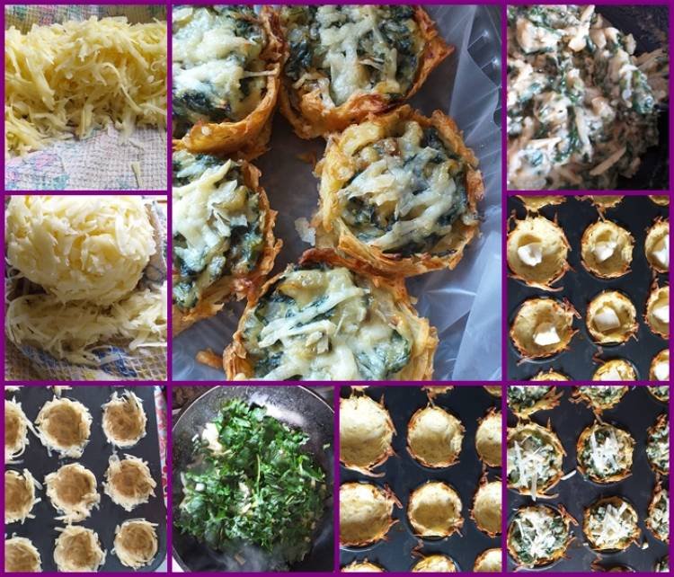 CANASTITAS DE PAPA RELLENAS CON ACELGA