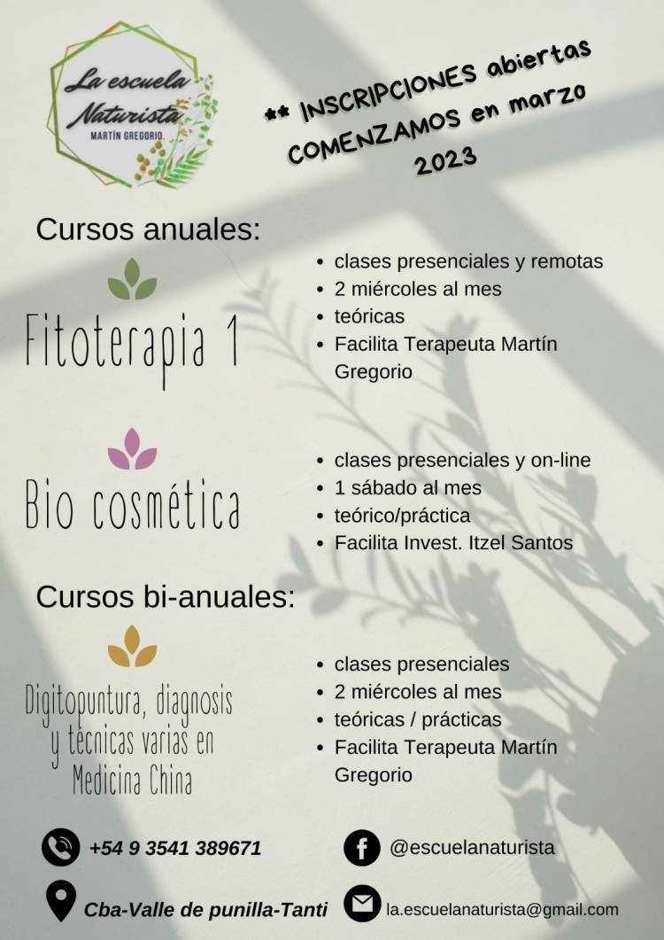 ESCUELA NATURISTA ABRE INSCRIPCIONES