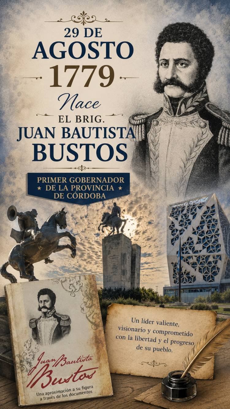JUAN BAUTISTA BUSTOS:  Cordobés de pura cepa. Hoy se recuerda su nacimiento. 
